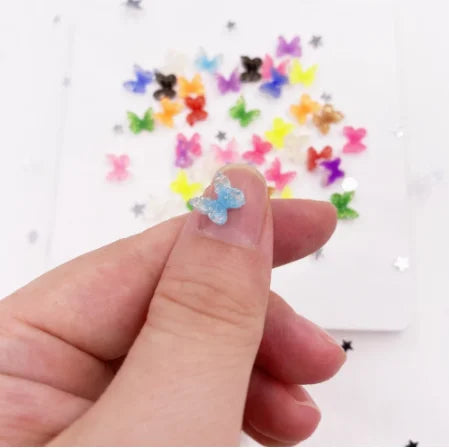 New Fashion Colorful Crystal Butterfly Beads Glitter Butterfly Gems Stones Charms Flatback Cabochons for Jewelry Making DIY