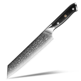 8 Inch Kiritsuke Knife JDH Damascus Kitchen Knife 67 Layers Damascus Steel with G10 Handle Black Factory Wholesale