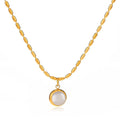 Shescity Trendy Women Gold Plated Stainless Steel Necklace Minimalist Charm Designer Link Chain Pendant Necklace Jewelry