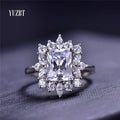 Silver 925 Original 3 Carat Radiant Cut Diamond Test Past Brilliant D Color Moissanite Ring for Teen Girl Wedding Fine Jewelry
