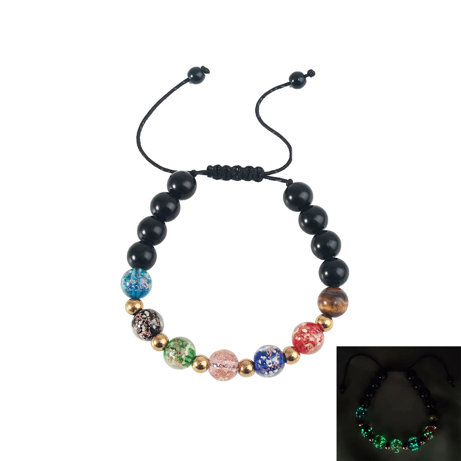 Luminous Glaze Chakras Beaded Natural Stone Bracelet ST345