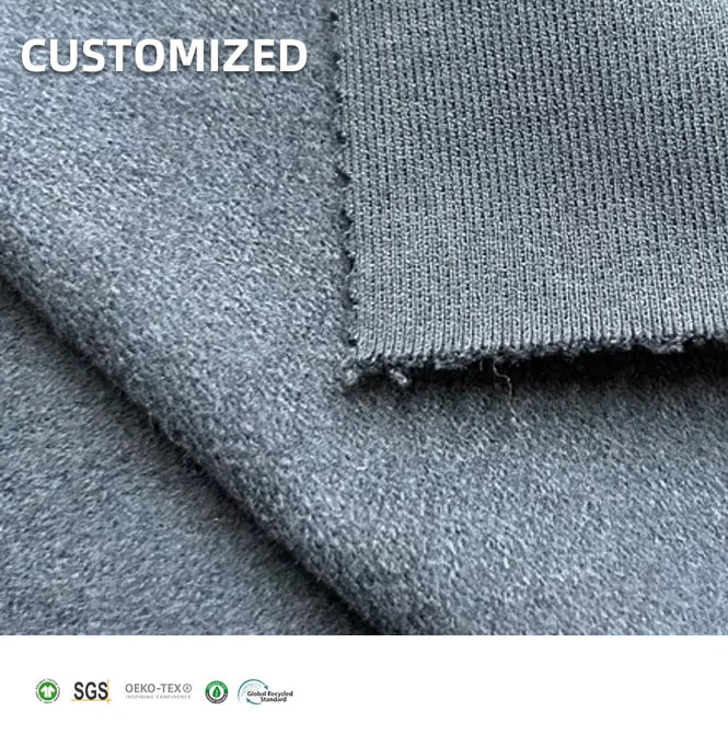 GOTS Certificate 68% Organic Cotton 28% Bamboo 4% Spandex Peach Feel Terry Fabric for Sports Hoodies Joggers