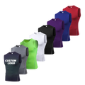 Men Quick Dry Workout  Polyester and Spandex Tank Top Gym Muscle Tee Fitness Bodybuilding Sleeveless Stretch Men T Shirt