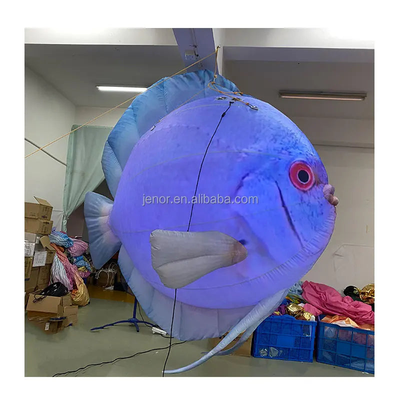 Hanging Inflatable Light Fish Inflatable Blue Diamond Discus Fish for Decoration