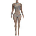 Sihaiyile Sexy Long Sleeves Bodycon Rhinestone Jumpsuit Spandex One Piece Bodysuits Drag Queen Festival Outfit Party Rompers