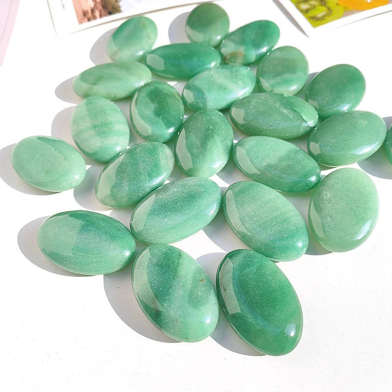 Jingfa Wholesale Green Aventurine Polished Crystals Healing Carving Palm Play Stone As Gift