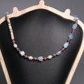 Vintage Choker Natural Stone Irregular  Agalmatolite Beaded  Necklace Rhodochrosite Baroque Pearl Jewelry for Women