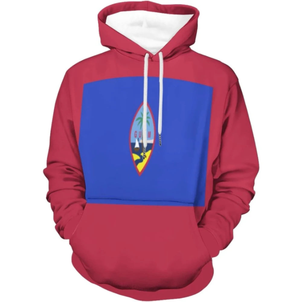 Fitspi Wholesale Custom Country Printed Hoodie Guam Flag 3d Pullover Sweatshirt Men's Top Hoodies