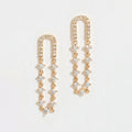 LOZRUNVE Accessories Women Jewelry Wholesale Luxury Pave Cubic Zirconia Long Tennis Chain Drop Earring