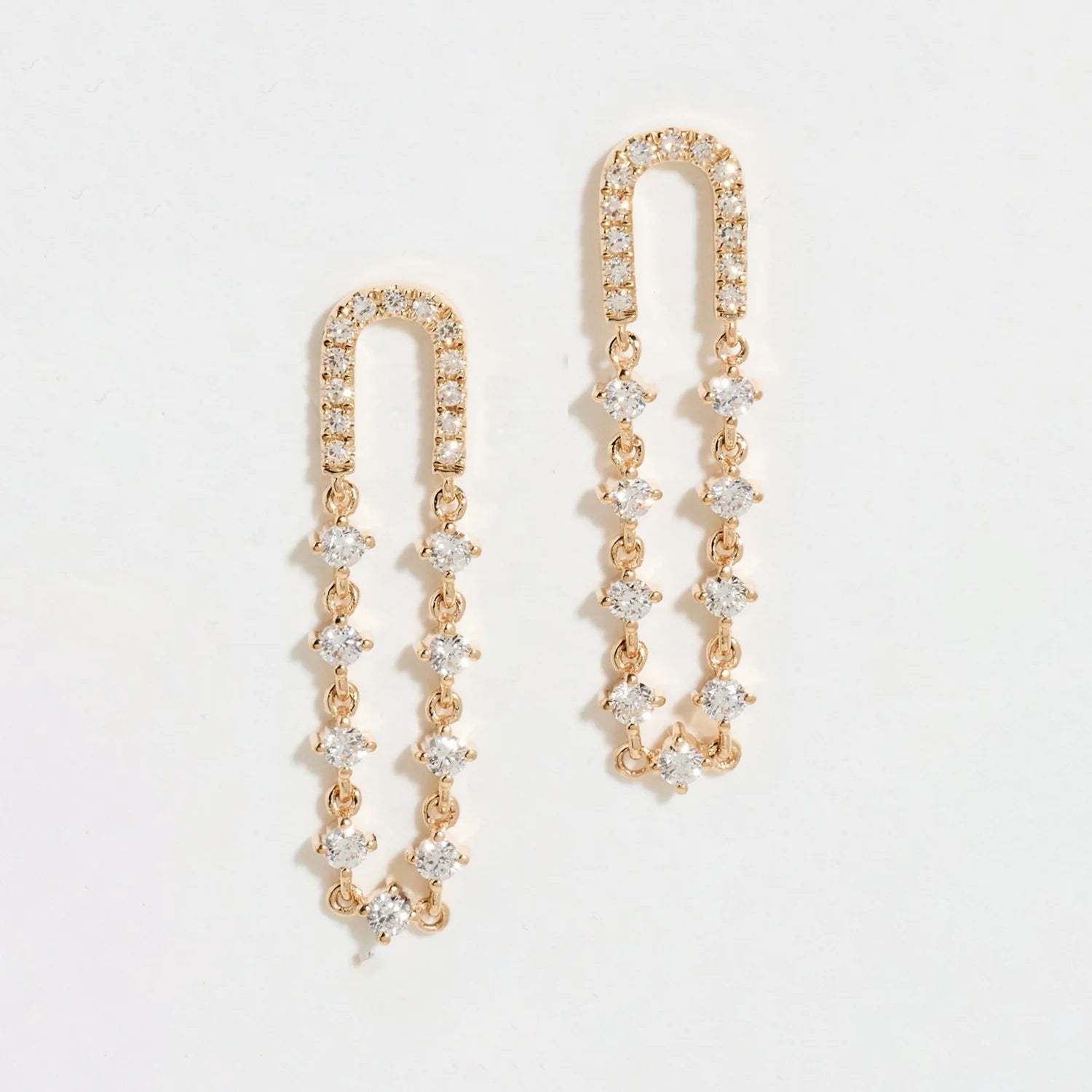 LOZRUNVE Accessories Women Jewelry Wholesale Luxury Pave Cubic Zirconia Long Tennis Chain Drop Earring