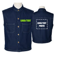 2025 Fashion Hi Visibility Reflective  Denim Vest Work Wear For Men With Logo