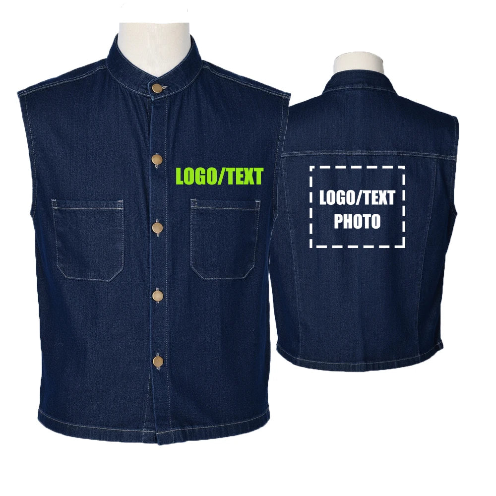 2025 Fashion Hi Visibility Reflective  Denim Vest Work Wear For Men With Logo