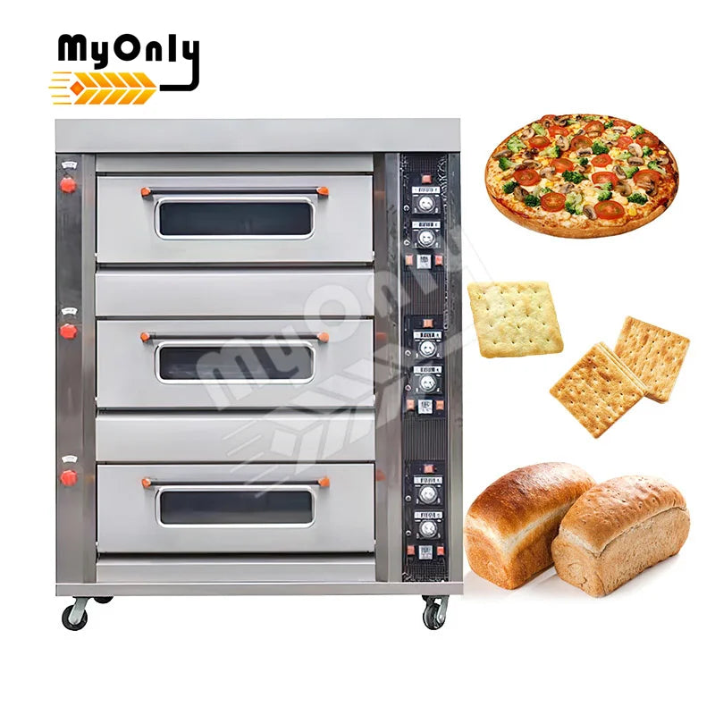 Wholesale Professional Bread 2 Door 5 Tray 4 Deck Industrial Gas Electric Pizza Oven for Restaurant