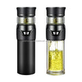 Tea and Water Separation Double Wall Glass with Stainless Steel Tea Infuser Filter Business and Sport Type  Bottle