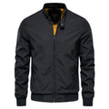 RNSHANGER Spring Autumn Mens Solid Flight Bomber Jacket Men's Long Sleeve Zipper Casual Baseball Coats Clothing for Men