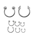 Implant Grade Titanium Horseshoe Ring Nose Septum Rings Circular Spikes Ear Cartilage Tragus Body Piercing Jewelry