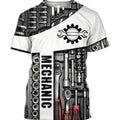 Fitspi Men T Shirt Vintage T-shirt Summer Clothing Personalized Name Mechanic 3d Print Tops Street Casual Sports Oversized