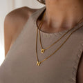 Alphabet 18k Real Gold Jewelry Basic Style 26 Letter Pendant Multiple Layer Stacking Extreme Minimalism Necklace for Women