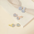 QX Luxury 18K Gold Plated Fine Jewelry 925 Sterling Silver Zircon Wedding Engagement Party Classic Little Women Stud Earrings