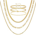 Multiple Specifications Multilayer Snake/Box Chain Necklace Bracelet Jewelry Sets Gold Plated Cubic Zirconia Necklace Bracelets