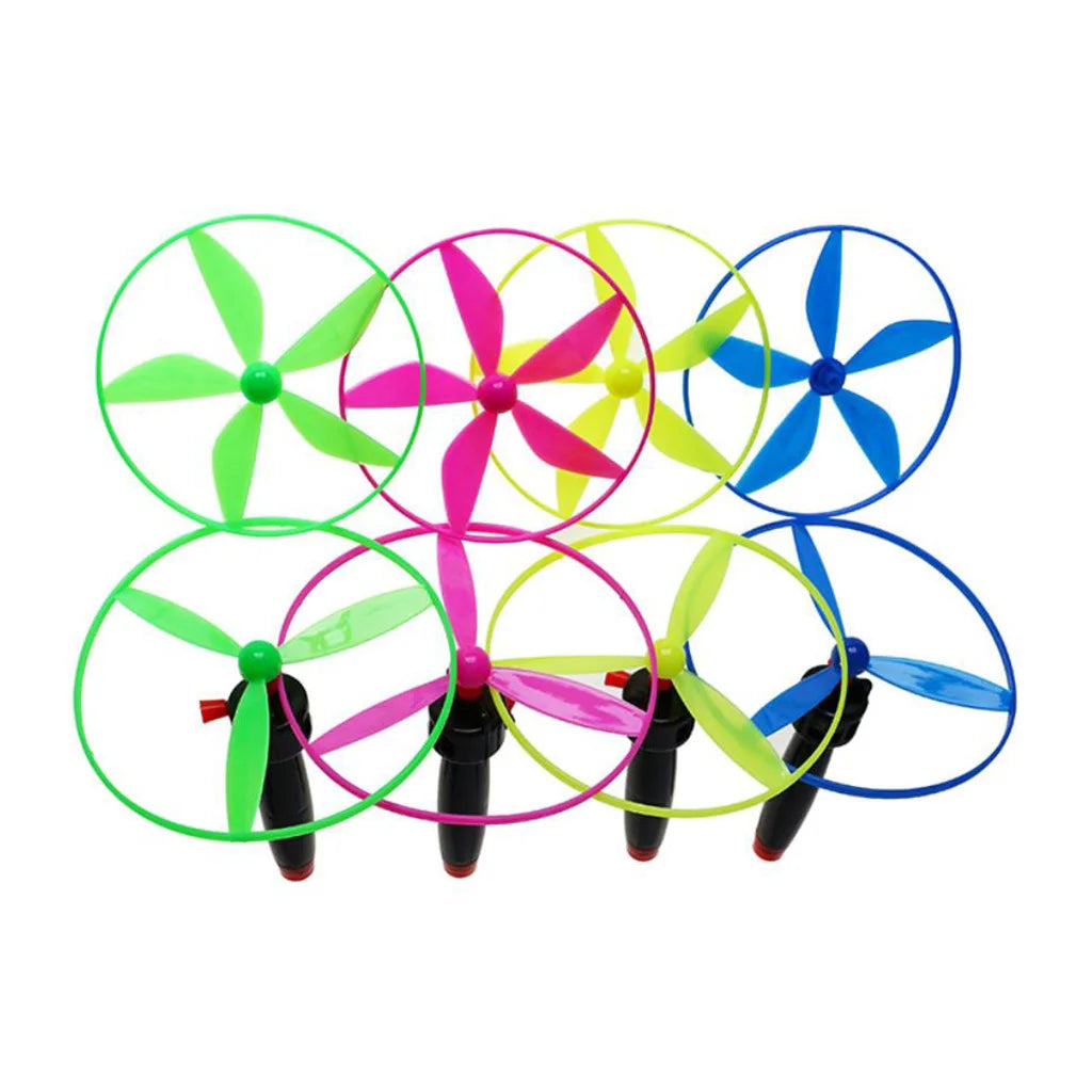Wholesale Custom Multi Color Plastic Pull Line 2 Flying Saucers Sports Toys Kids Playing Promotional Toys Custom Logo Silk