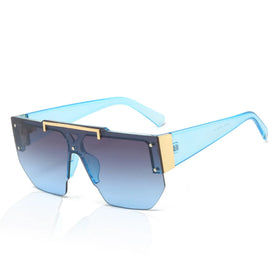 2024 Luxury High End Large Frame Shades Men Women Half Frame Polygonal Glasses UV400 Outdoor Cycling Sunglasses