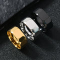 New Titanium Steel Ring for Men Simple and Versatile Large and Small Diamond Faceted Rings Stainless Steel Jewelry