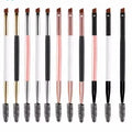 ABS Eyelash Mascara Brushes Dual Ended Eyelash Curler with Brush Lash Clean Brow Perfect Angled Double Eyelash Brush logo