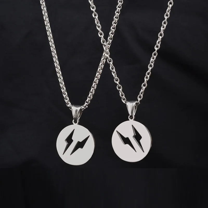 Stainless Steel Necklace Hot Lightning Necklaces For Men Women Jewelry Hip Hop Couple Necklace
