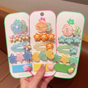 New Factory Wholesale Acrylic 5pcs/set Multi Girl Hairpin Cute Sweet Candy Color Children Hair Accessories Ornament