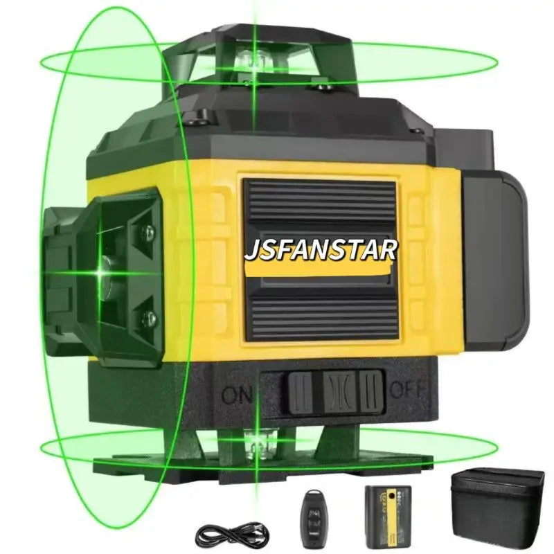 Magnetized 4d Cross 16 Line Green Beam Laser Level 2 Batteries 360 Professional