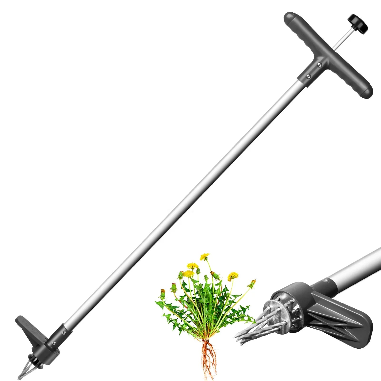 Buy-Wish Upgraded Structure 5 Claws Metal Garden Weeder Tool OEM Supported Weed Puller Standing Weed Remover
