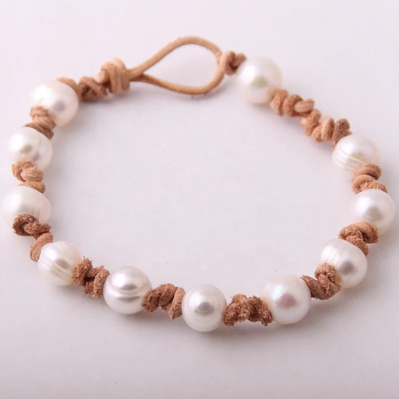 Fashion Women Dress Pearl Armband Freshwater Pearls Knotted Bracelets Pearl Jewelry