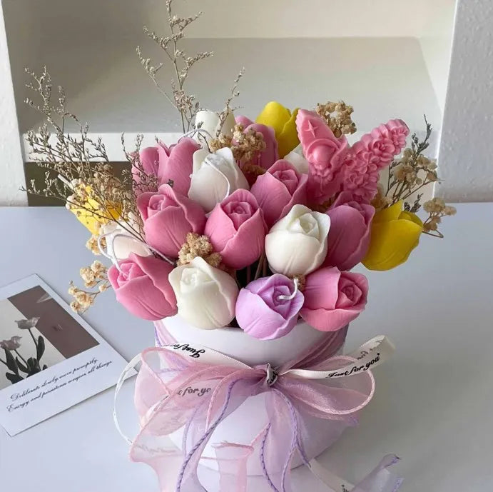 J-1057 3D Tulip Flowers Shaped Silicone Resin Epoxy Mold Soy Wax Candle Moulds Homemade Soap Mold