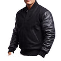 Men's Winter Fashion High Street Baseball Varsity Jacket Woolen Windproof Eco-Friendly Embroidered with Front and Large Pockets