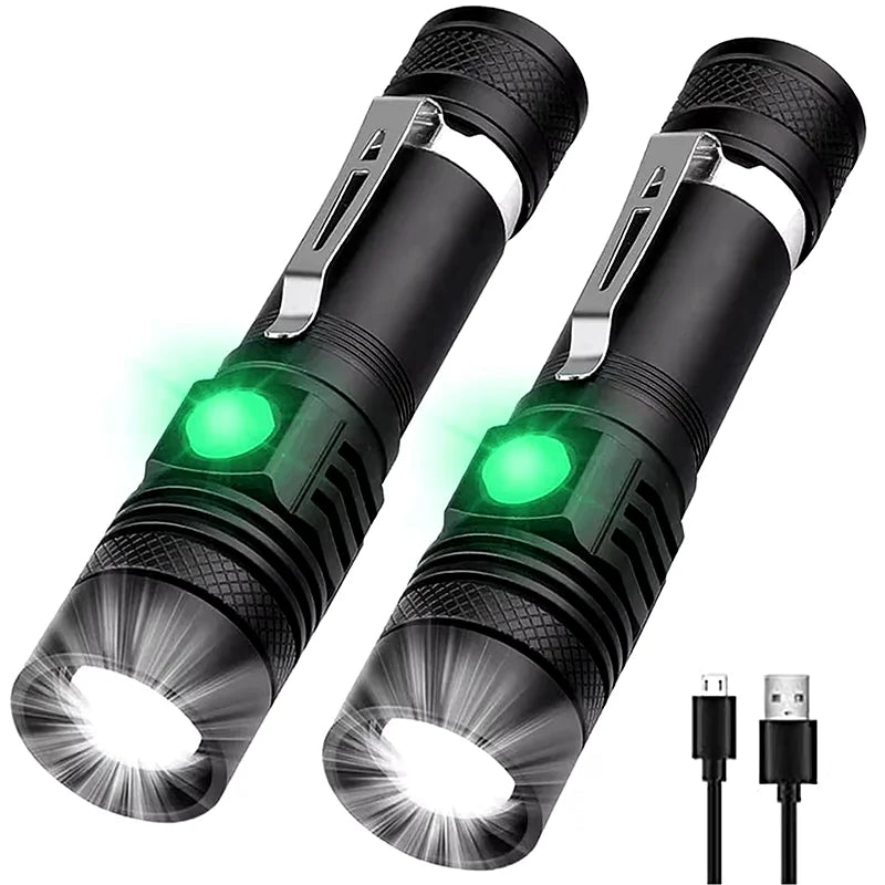Promotional Brightest Torchlight Powerful Compact Zoomable Mini Pocket USB Rechargeable Tactical Flashlight