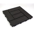 Interlocking Hollow Outdoor WPC Decking Tiles Brushed Surface Waterproof Eco-friendly Diy Composite Flooring