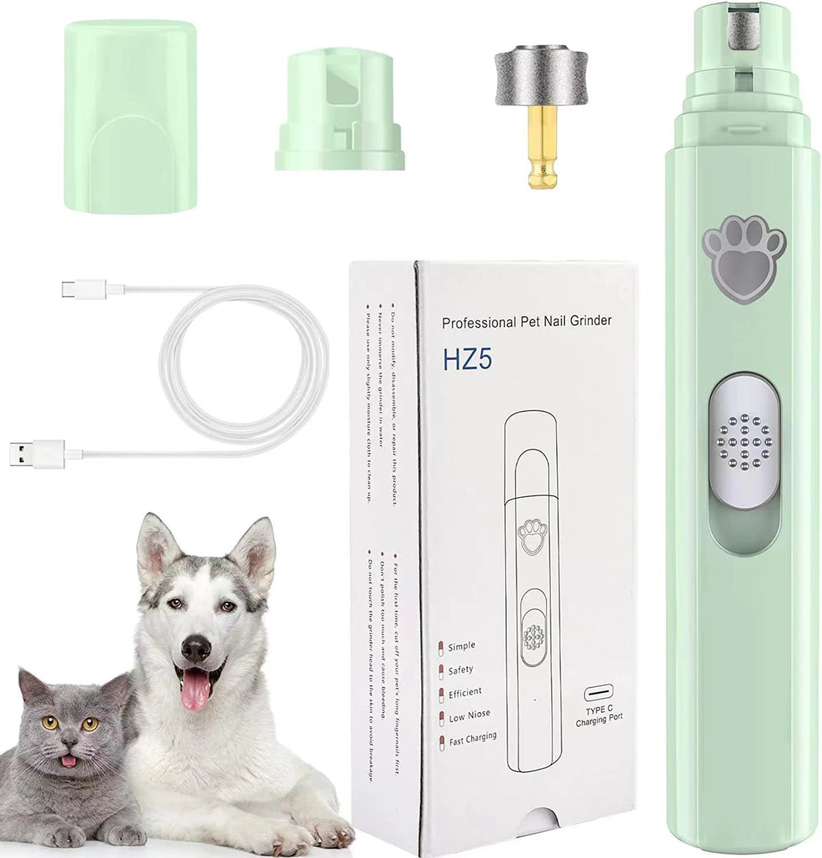 2024 New Pet Products Cat and Dog Nail Trimming Tool USB Charge Port Pet Grooming Electric Dog Cat Pet Nail Grinder