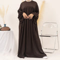 Balloon Sleeve Velvet Satin Abaya With Pockets New EID Fashion Wholesale High Quality Muslim Women Modest Dress Islamic Clothing
