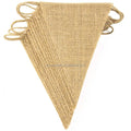 Jute Natural Burlap Triangle Banner Garland 9.2 Feet Long 13 Flags Eco-Friendly DIY Party Graduation Diwali Christmas