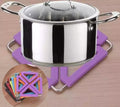 Food-grade Heat Resistant Foldable Silicone Trivet Mat Stainless Steel Silicon Pot Holder Hot Mat