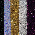 OEM ODM Embroidered Velvet Lime Green Purple Sequin Fabric Knitted Technique for Dresses Shoes Weddings Boys Girls