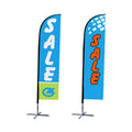 Outdoor 3.5m Flying Bow Sail Single Double Print Polyester Feather Flag Banner UV Protection Aluminum Flagpole Sports Style