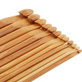 TaiLai Wholesale 12 Assorted Sizes Carbonized Bamboo Knitting Needles Wooden Crochet Hooks Set Bamboo Crochet Hook
