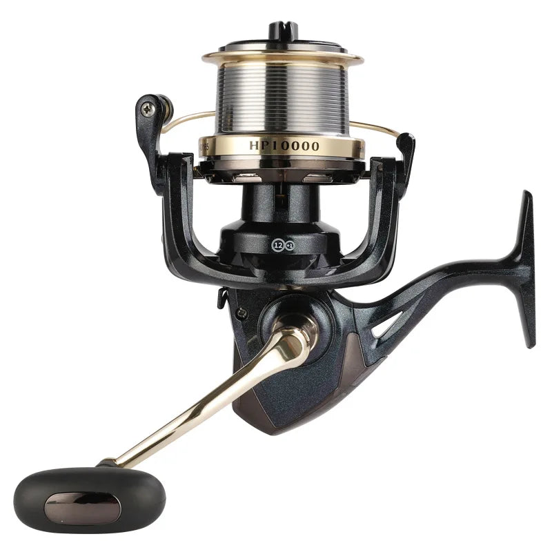 Manufacturer Wholesale  8000/10000/12000 Spinning Fishing Reel 4.1:1 Max Drag 12kg Nylon and Metal Caster Spinning Wheel