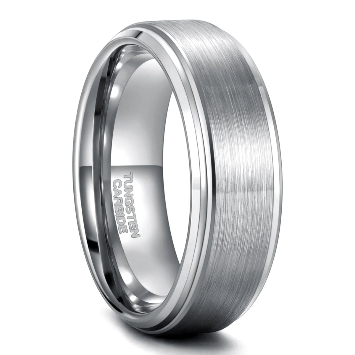 OAHLAN 6mm 8mm Silver Waterproof Brushed Tungsten Carbide Rings for Men Engagement Wedding Bands Fashion Jewelry Free Engraving MegaBDM