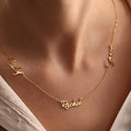 EManco Drop Shipping Custom Multi Name Necklace Gold Silver  3 Personalized Initial Letters Name Plate Necklace