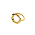 Simple Stainless Steel 18K Gold Plated Irregular Circle Finger Ring Titanium Steel Personalized Polygon Circle Rings Jewelry