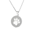 GP48 925 Sterling Silver Dog Paw Charm Cute Hollow Circle Paw Pendant with Rhodium Plating and Zircon Stone Pet Jewelry