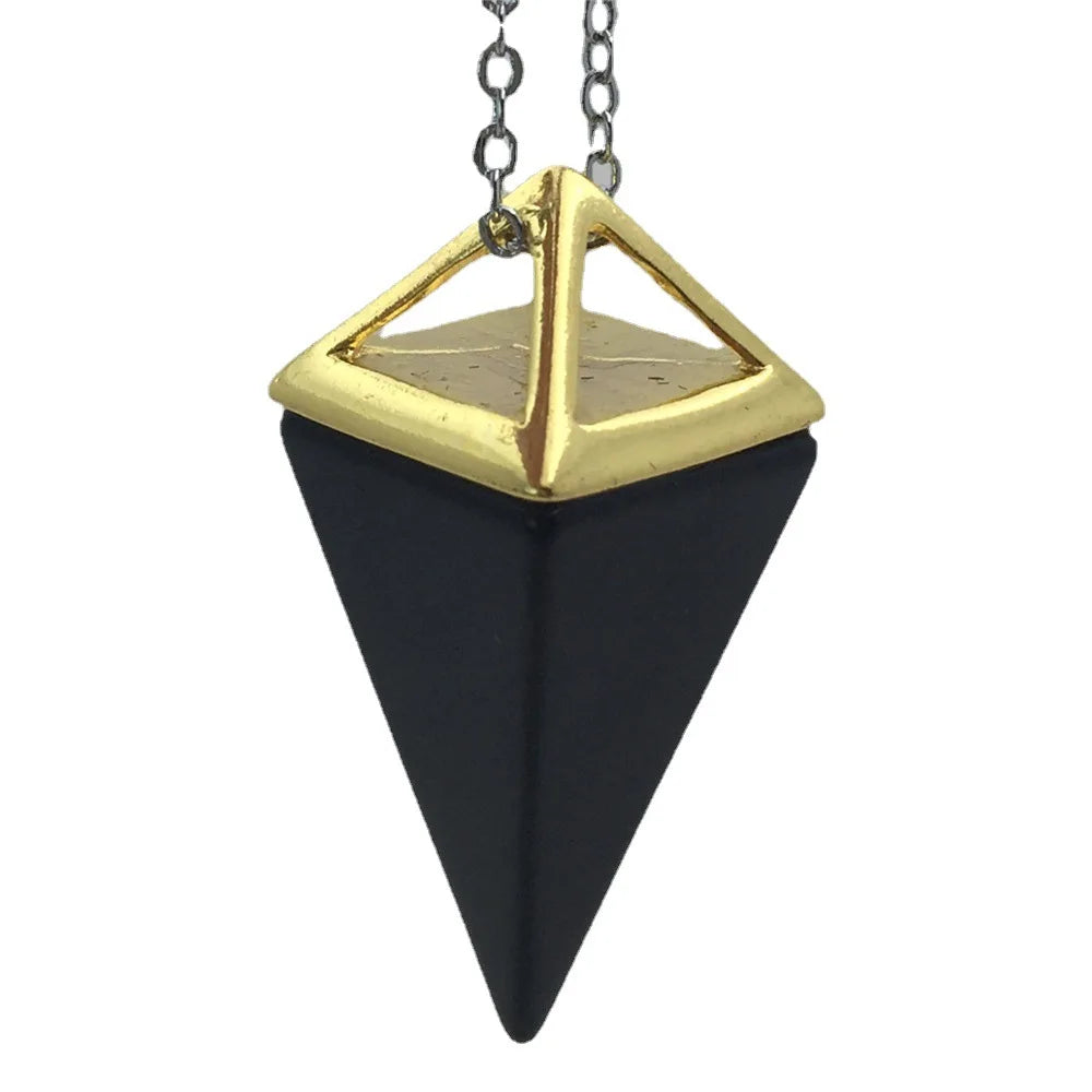 Diy Wholesale Crystal Pendants Gemstone Natural Obsidian Quartz Crystal Pendulum for Feng Shui Dowsing